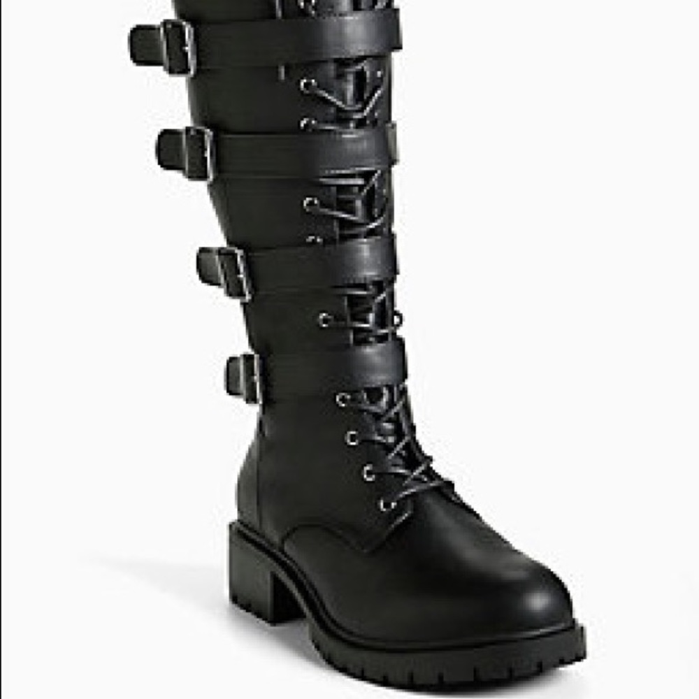 Torrid Strappy Lace Up Combat Boots (Wide calf)
